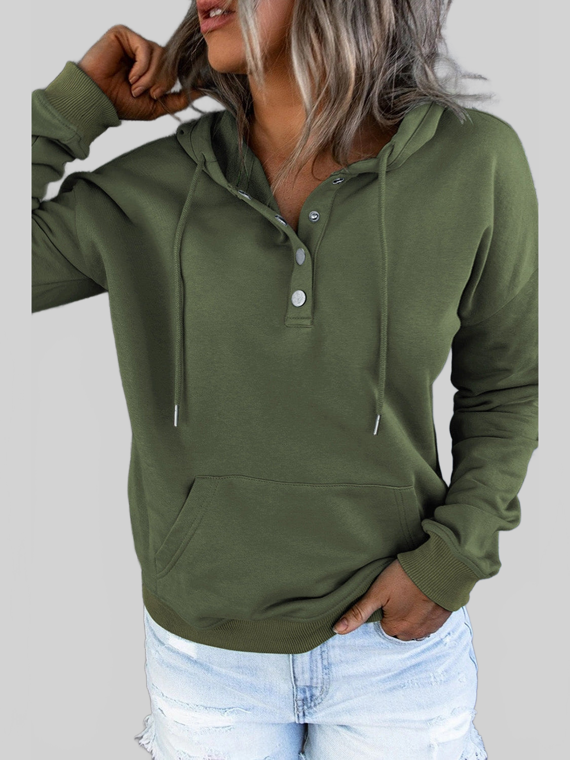 NicholesGifts Women Dropped Shoulder Long Sleeve Hoodie with Pocket NicholesGifts