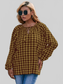 Ivy Lane Plaid Tie Neck Balloon Sleeve Blouse NicholesGifts
