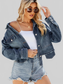 Button Up Long Sleeve Denim Jacket with Pockets nicholesgifts