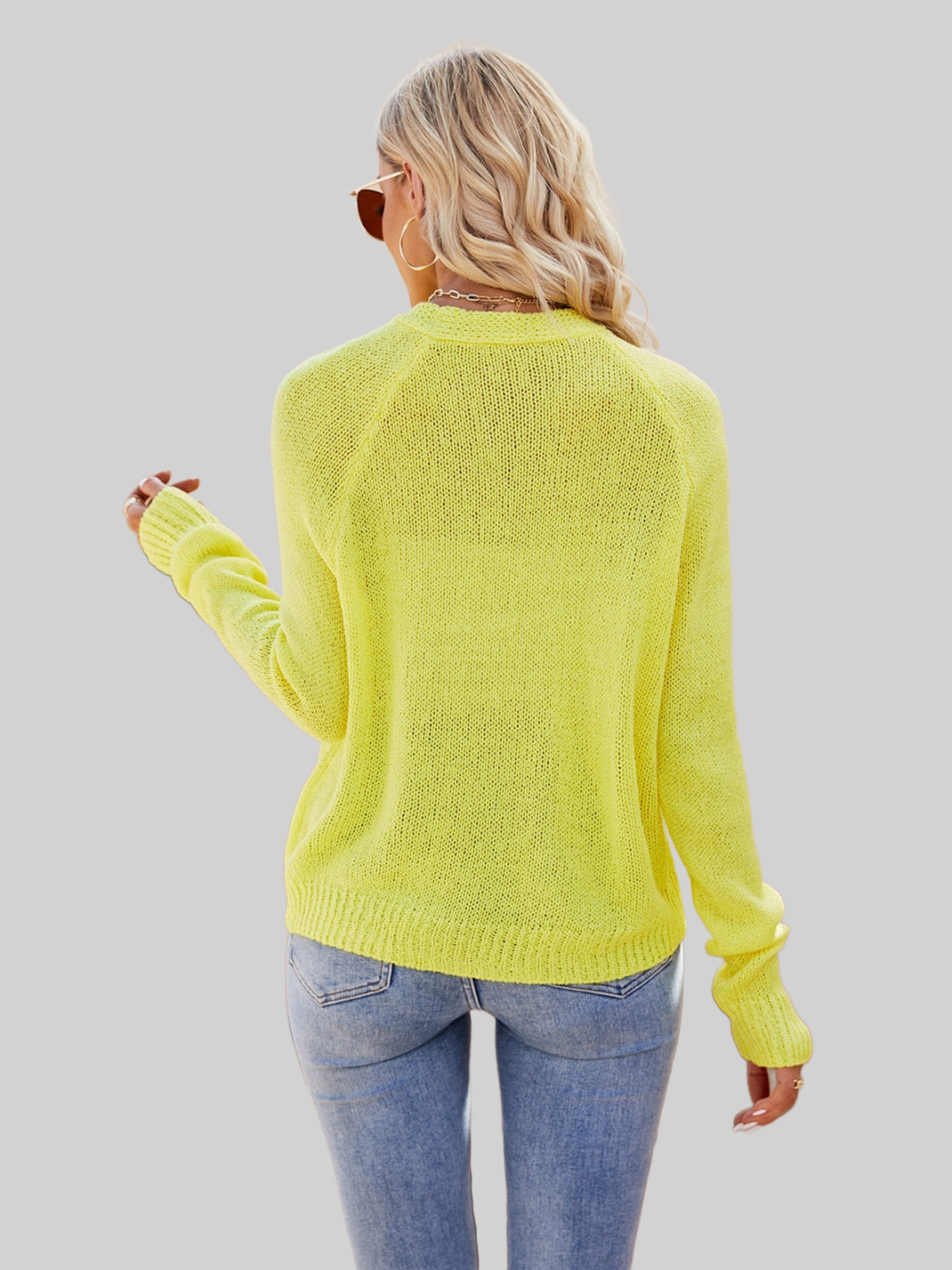 Button Up V-Neck Long Sleeve Cardigan nicholesgifts