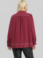 Women Umgee Full Size Linen Scallop Hem Long Sleeve Blouse with Contrast Trim Plus Size NicholesGifts