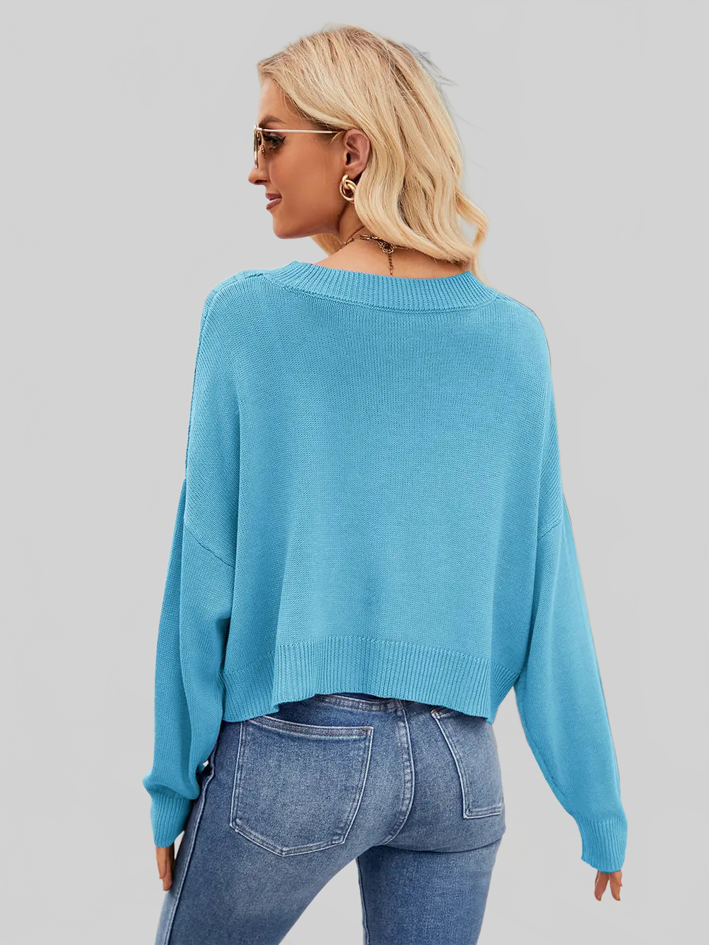 Eyelet Button Front Long Sleeve Cardigan NicholesGifts