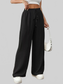Casual Drawstring Wide Leg Pants nicholesgifts