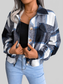 Plaid Collared Neck Long Sleeve Jacket nicholesgifts