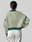 Women Contrast Open Front Long Sleeve Cardigan nicholesgifts