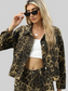 Pocketed Leopard Long Sleeve Denim Jacket nicholesgifts