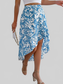 High-Low Printed High Waist Skirt nicholesgifts
