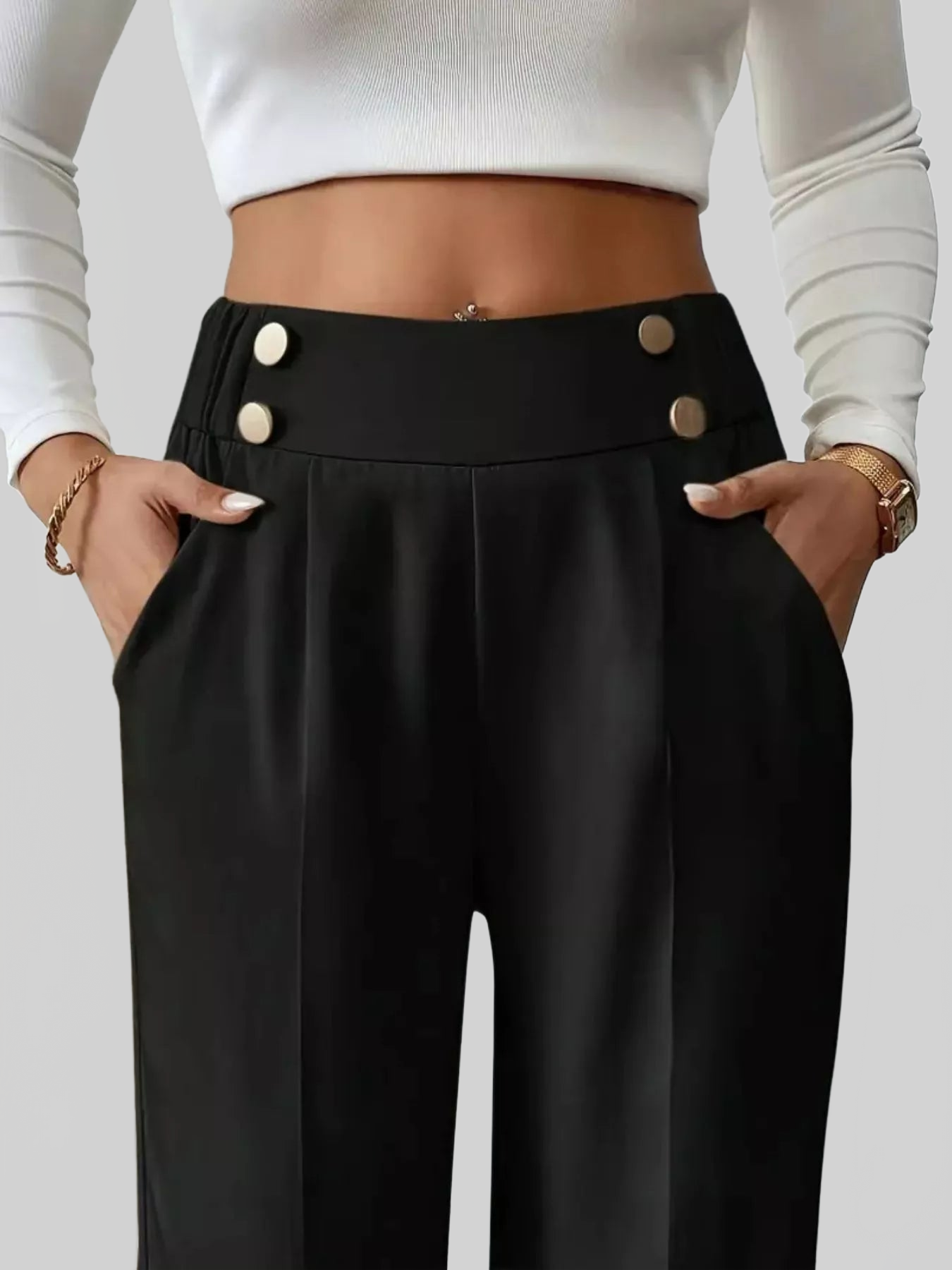 Women Full Size High-Waisted Wide-Leg Pants Plus Size nicholesgifts