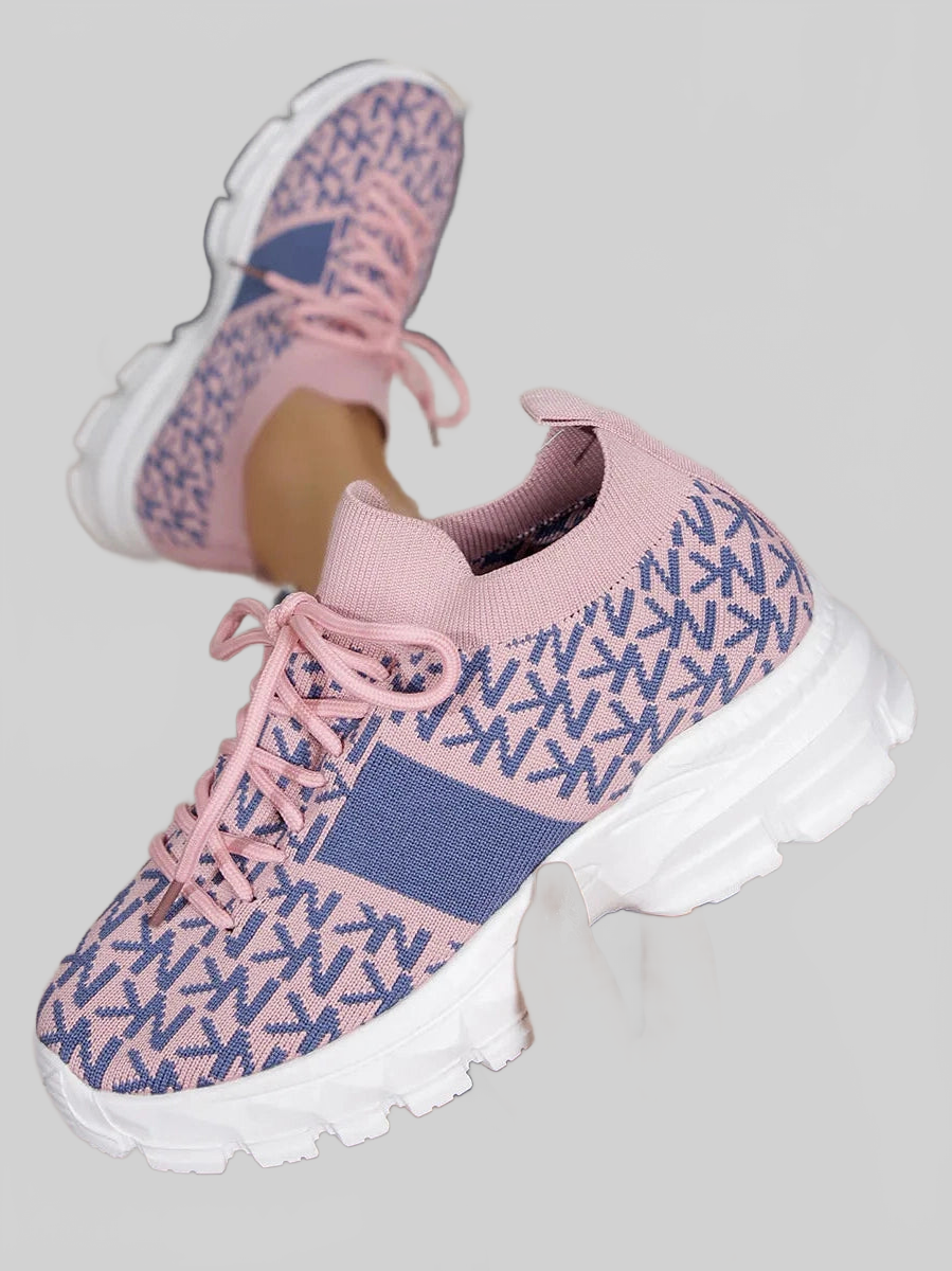 Round Toe Lace Up Sneakers nicholesgifts