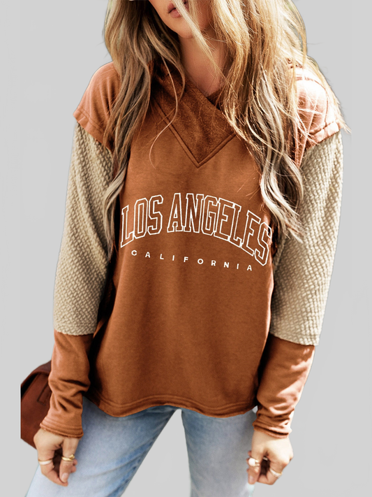 NicholesGifts Women Letter Graphic Long Sleeve Hoodie NicholesGifts