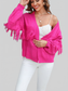 Angel Wings Fringe Trim Open Front Cardigan nicholesgifts