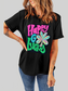 Women Letter Graphic Round Neck T-Shirt nicholesgifts