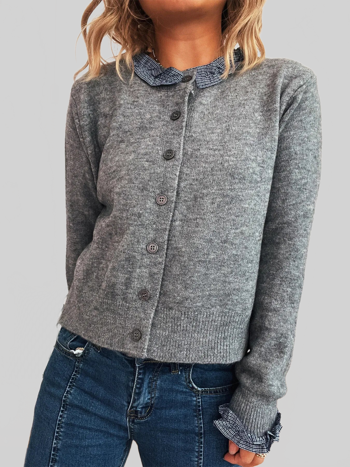 Button Up Long Sleeve Cardigan nicholesgifts