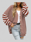 Striped Button Down Long Sleeve Cardigan nicholesgifts