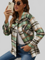 Plaid Collared Neck Long Sleeve Jacket nicholesgifts