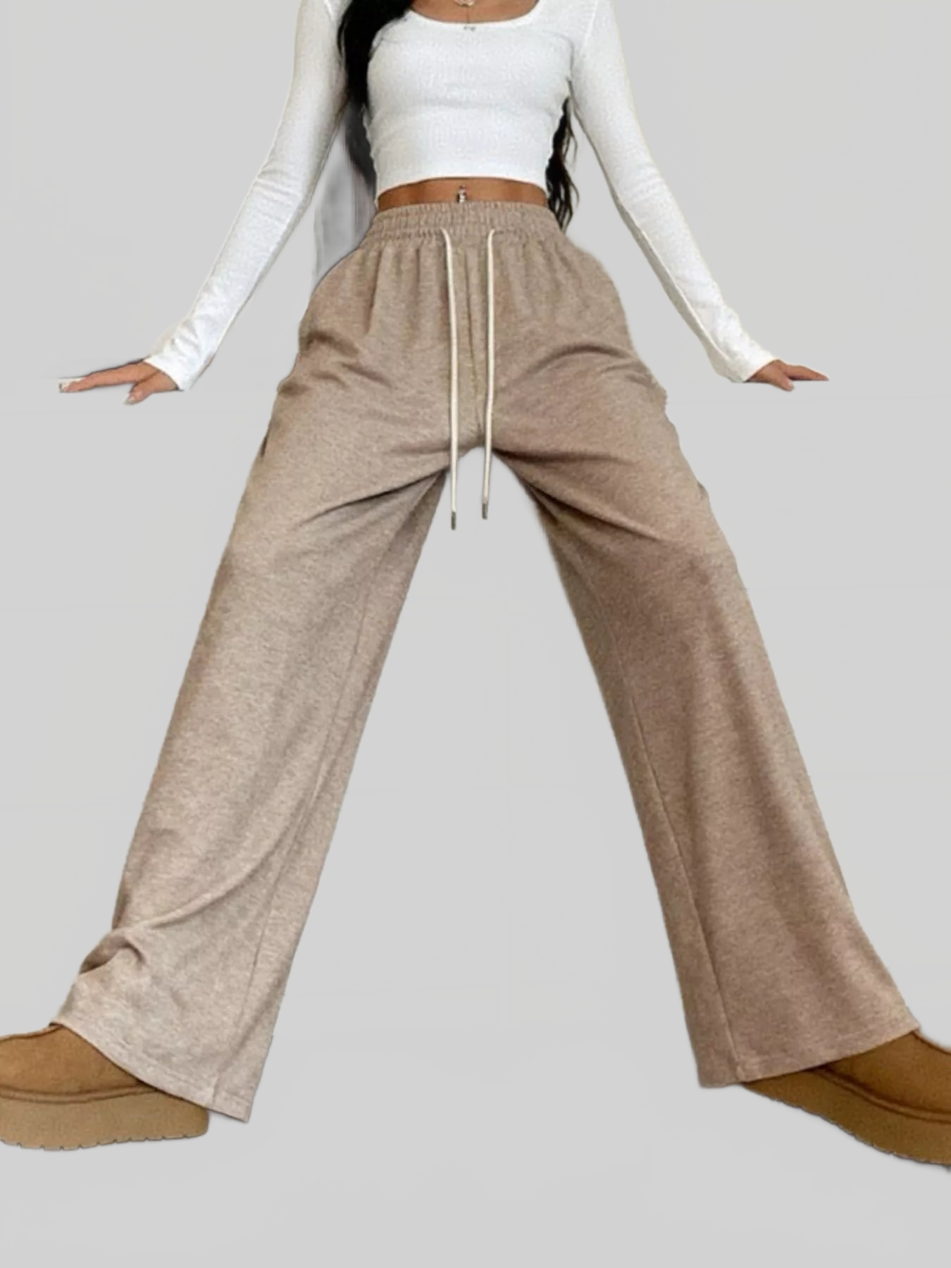 Women Full Size Drawstring High Waist Wide Leg Pants nicholesgifts