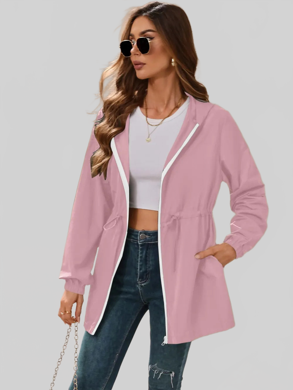 Ivy Lane Outdoor Waterproof Long Sleeve Hooded Windbreaker nicholesgifts