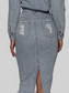 Distressed Slit Denim Skirt nicholesgifts
