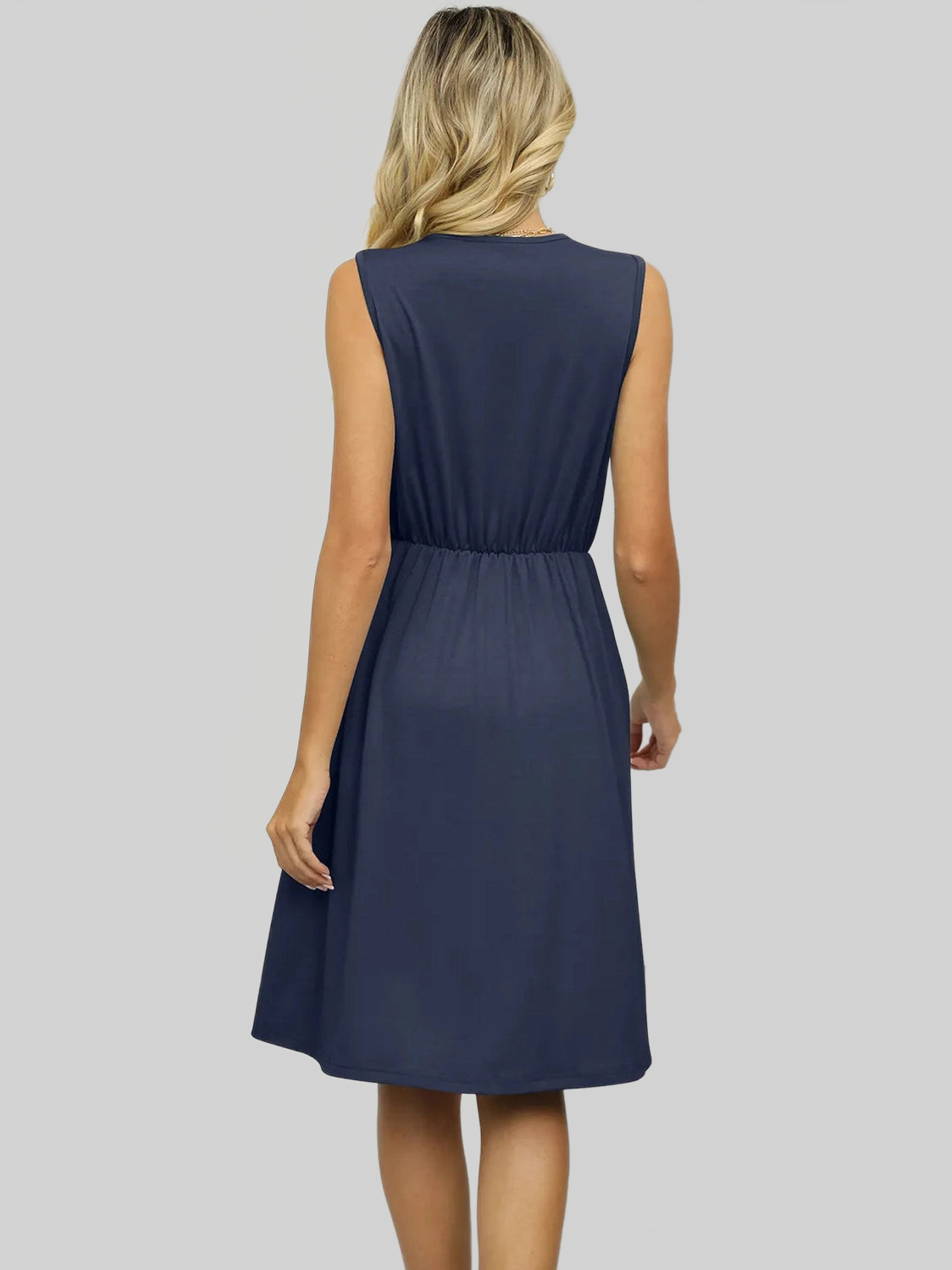 Pocketed V-Neck Wide Strap Dress nicholesgifts