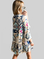 Printed Notched Three-Quarter Sleeve Mini Dress nicholesgifts
