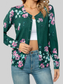 Woven Right Floral Button Front Round Neck Cardigan nicholesgifts