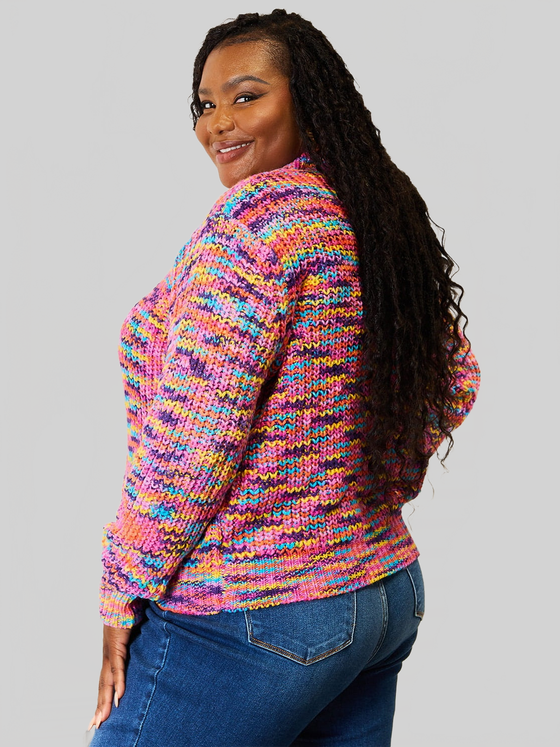 Angel Wings Woven Right V-Neck Long Sleeve Cardigan nicholesgifts
