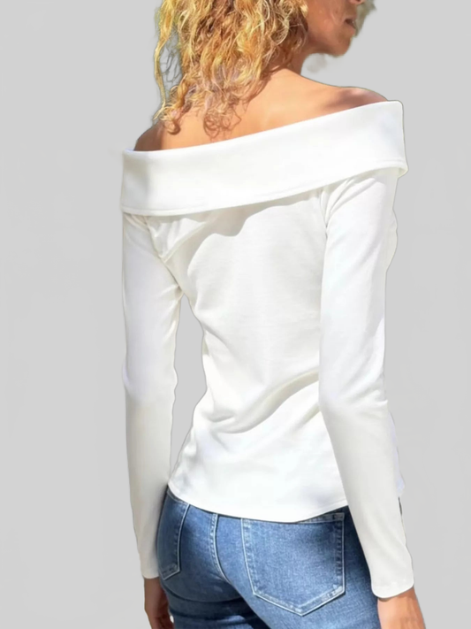 Off-Shoulder Long Sleeve T-Shirt nicholesgifts