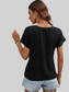 Women Asymmetric Hem Round Neck Short Sleeve T-Shirt nicholesgifts