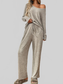 Ribbed Long Sleeve Top and Pants Lounge Set nicholesgifts