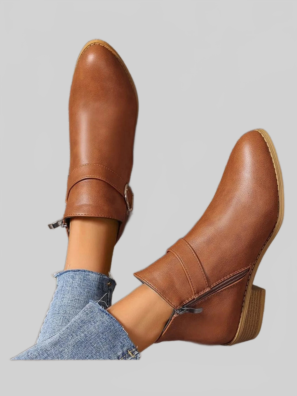 Point Toe Block Heels Boots NicholesGifts