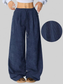 Women Wide Leg Corduroy Drawstring Pants nicholesgifts