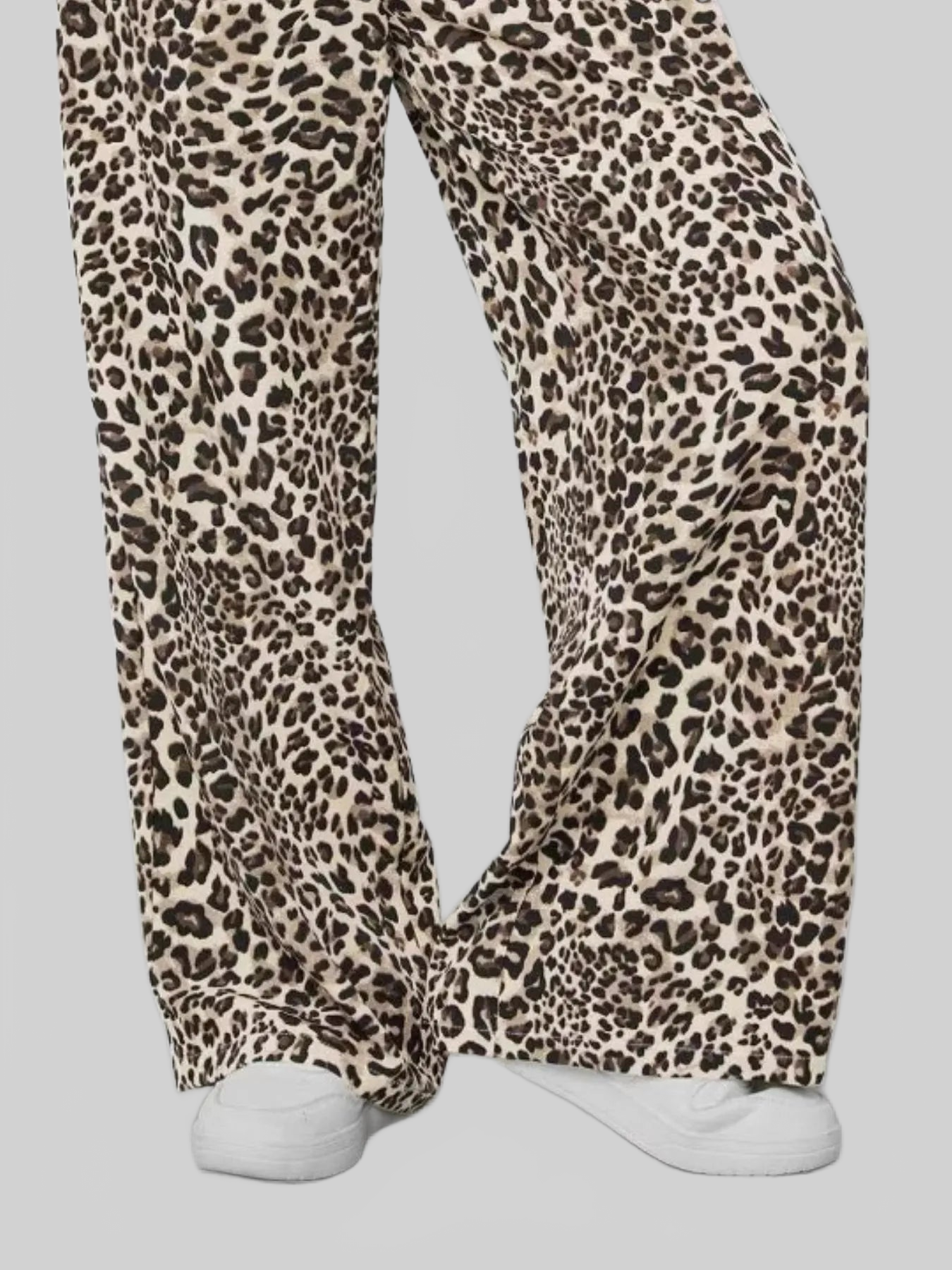 Women Leopard Print Wide Leg Pants nicholesgifts