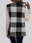 Women Cozy Plaid Sherpa Vest Coat nicholesgifts