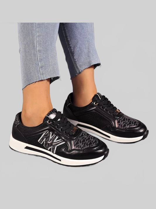 Women Lace Up Round Toe Sneakers nicholesgifts