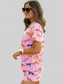 Animal Round Neck Top and Shorts Lounge Set nicholesgifts