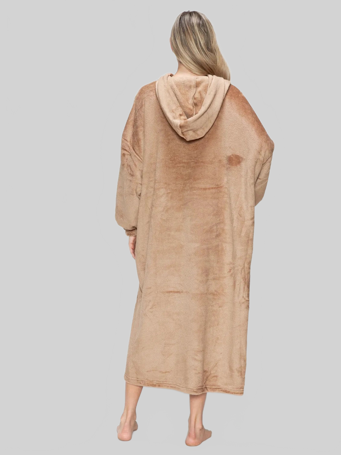 Double Take Full Size Pocketed Hooded Midi Lounge Dress nicholesgifts