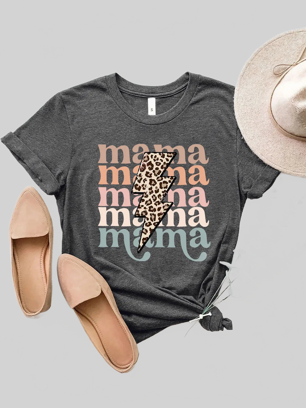 MAMA Round Neck Short Sleeve T-Shirt nicholesgifts