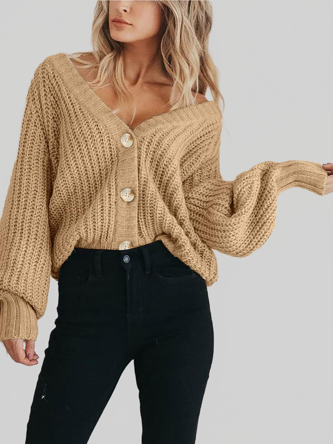 Women Button Up Long Sleeve Cardigan nicholesgifts