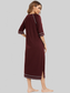 Zip Up Slit Round Neck Night Dress with Pockets nicholesgifts