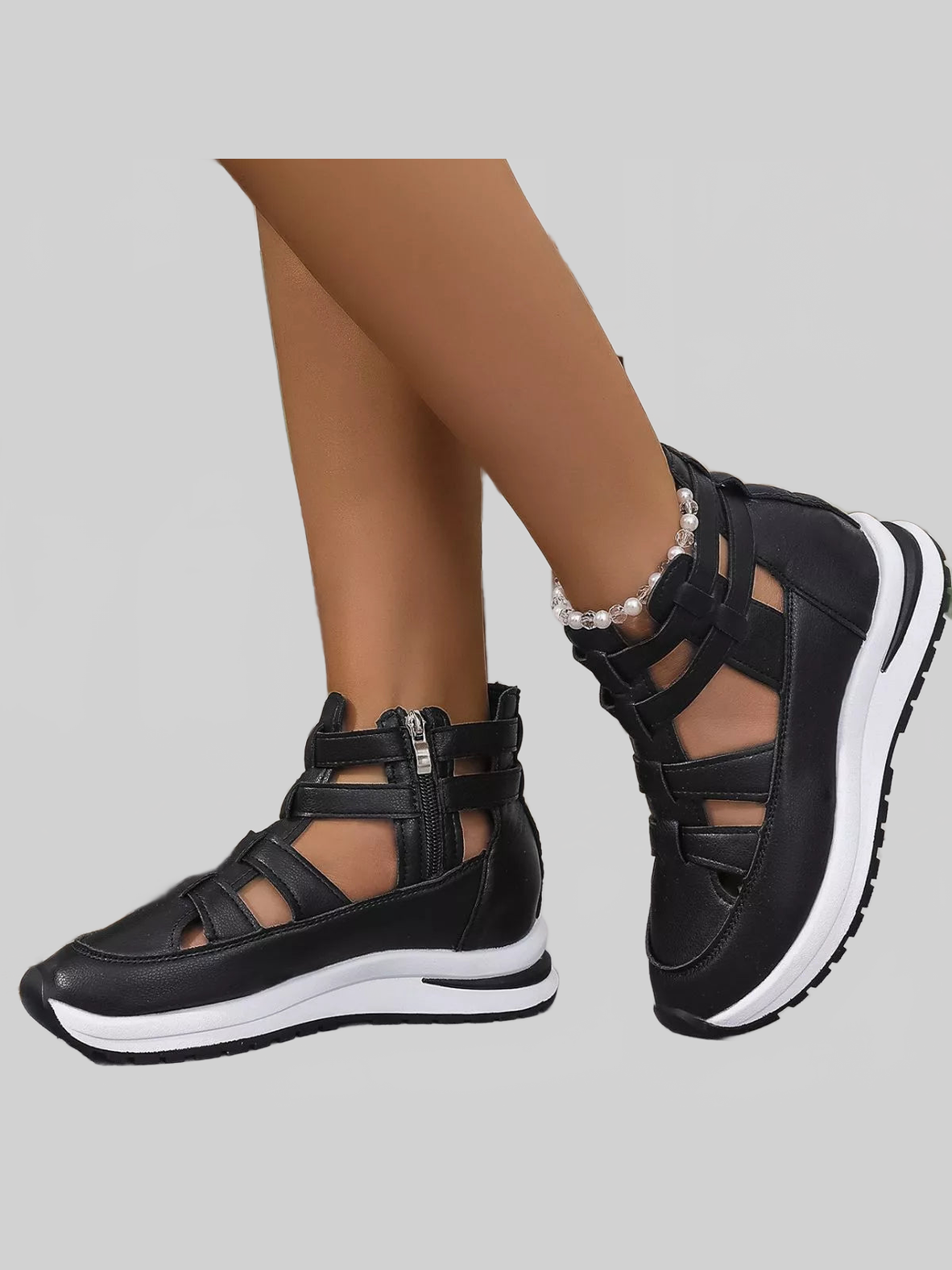 Women Cutout Platform Sneakers nicholesgifts