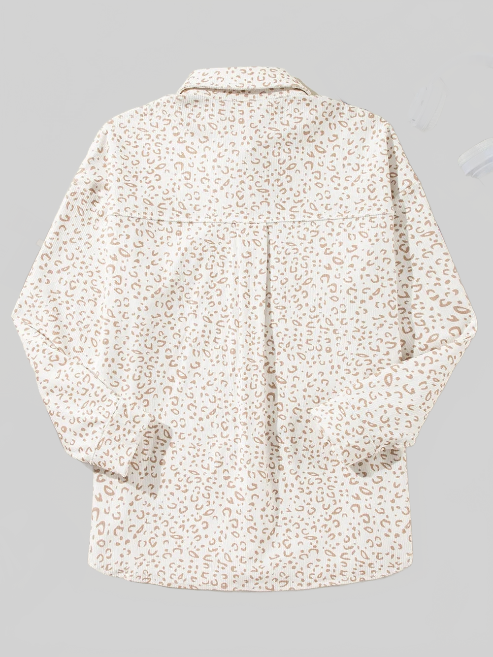 Leopard Collared Neck Dropped Shoulder Jacket nicholesgifts