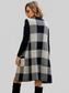Women Plaid Open Front Sleeveless Cardigan with Pockets nicholesgifts