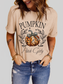 Pumpkin Graphic Round Neck Short Sleeve T-Shirt nicholesgifts