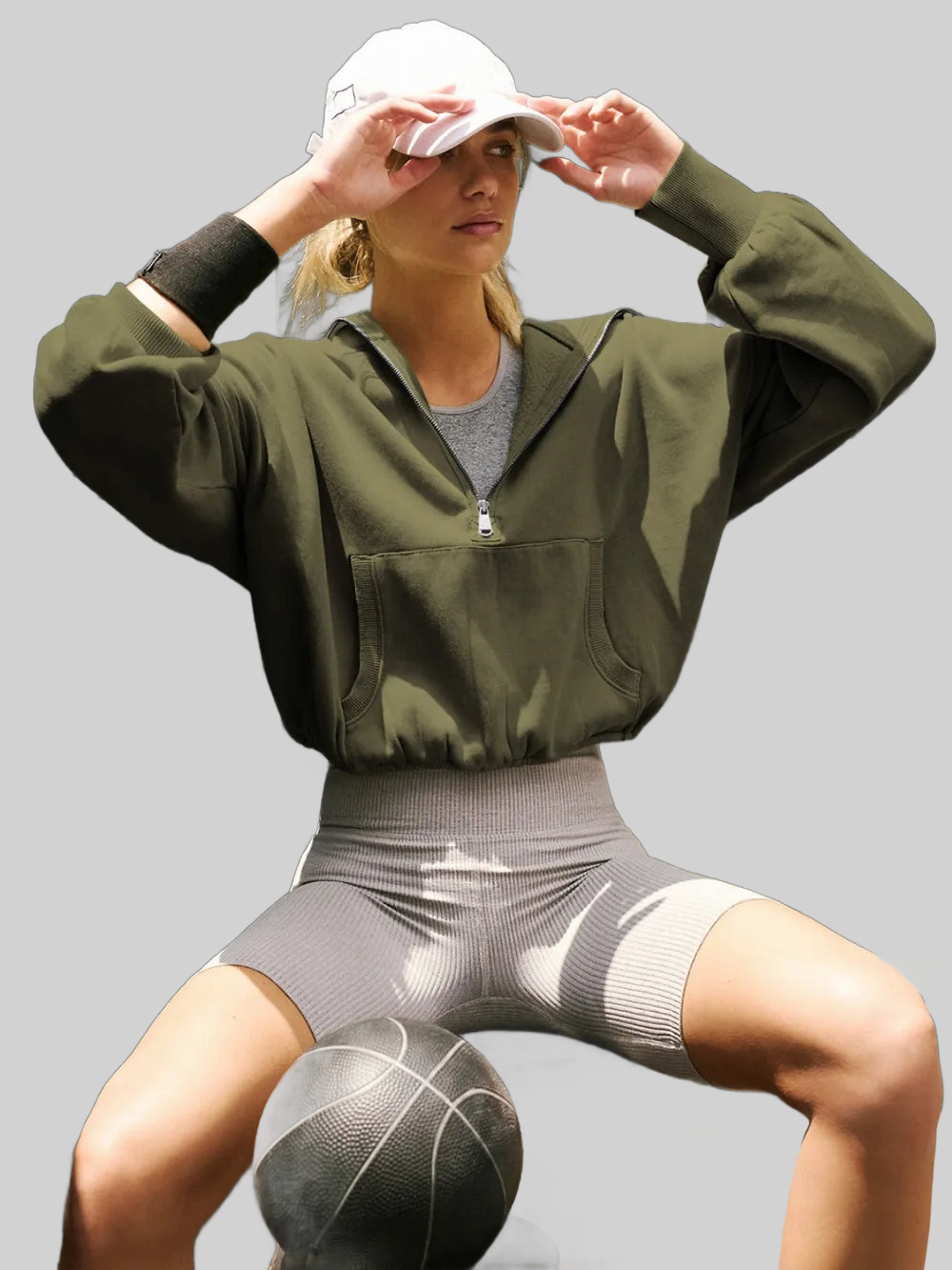 Half Zip Pocketed Dropped Shoulder Hoodie NicholesGifts