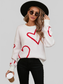 Women Angel Wings Heart Dropped Shoulder Long Sleeve Sweater NicholesGifts