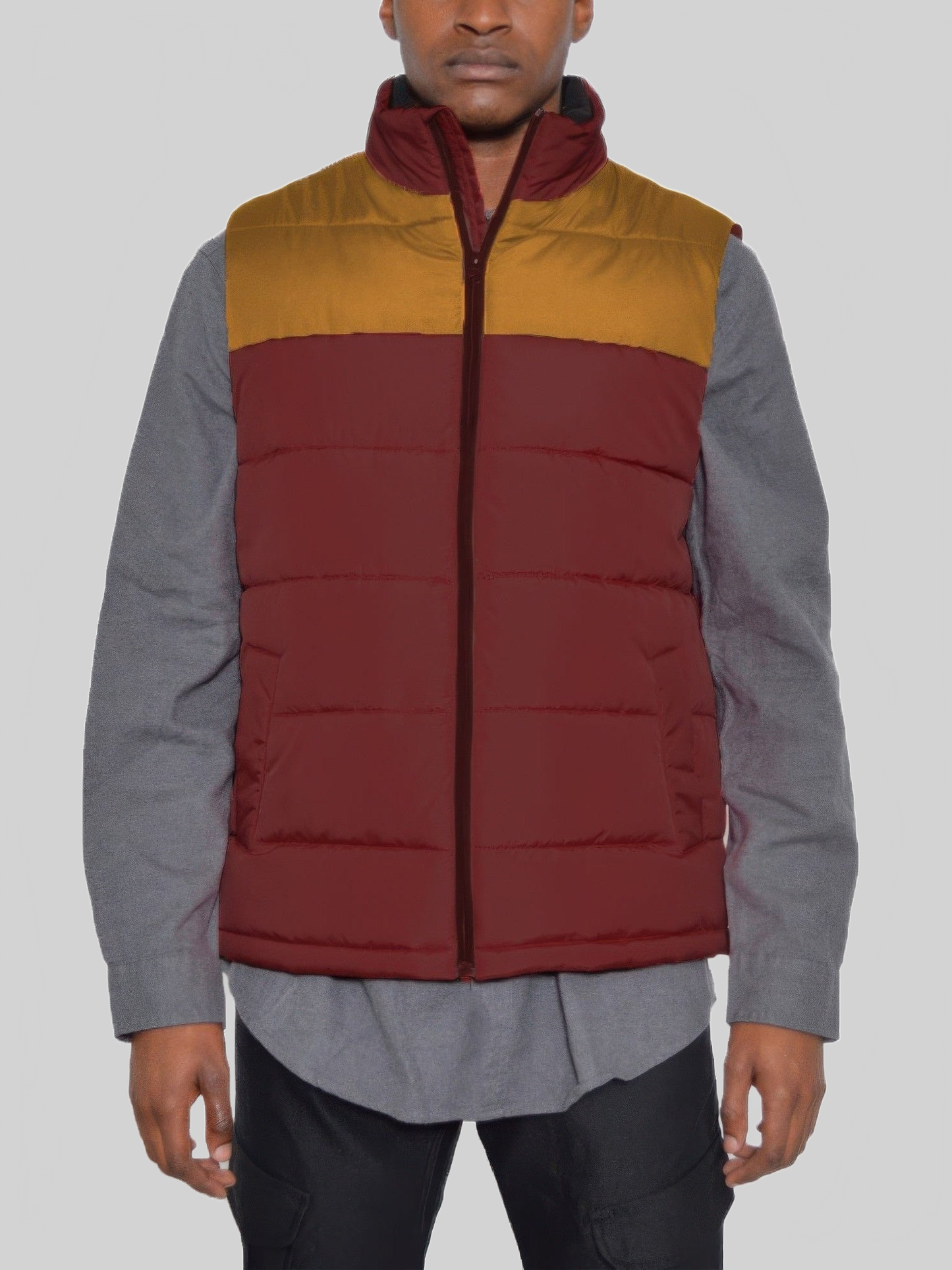 Men Padded Winter Two Tone Vest nicholesgifts