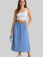 Decor Button Front Midi Skirt Trendsi