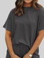 Full Size Ribbed Short Sleeve Top and Shorts Two-Piece Set Plus Size nicholesgifts