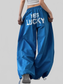 Letter Back Wide Leg Drawstring Pants nicholesgifts