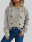 Strawberry Button Up Long Sleeve Cardigan nicholesgifts